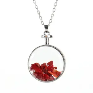 Silver Red Coral Stone