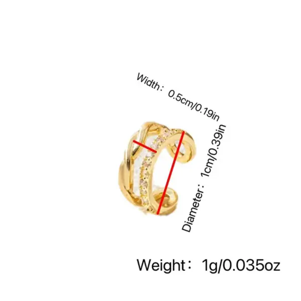 1 Piece Elegant Luxurious Geometric Plating Copper Zircon Ear Cus