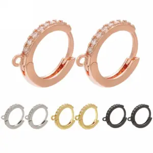 Wholesale Color Micro-inlaid Zircon Copper Ear Clip Nihaojewelry