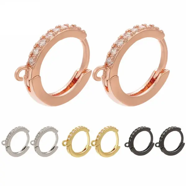Wholesale Color Micro-inlaid Zircon Copper Ear Clip Nihaojewelry