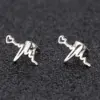 Wholesale PVD Coated 18K Gold Real Gold Plated Electrocardiogram 304 Stainless Steel Fashion Waterproof Non Tarnish Ear Studs