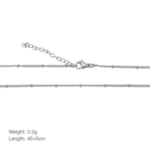 Dn240707-N (Side Clip Beads Extension Chain-Platinum)