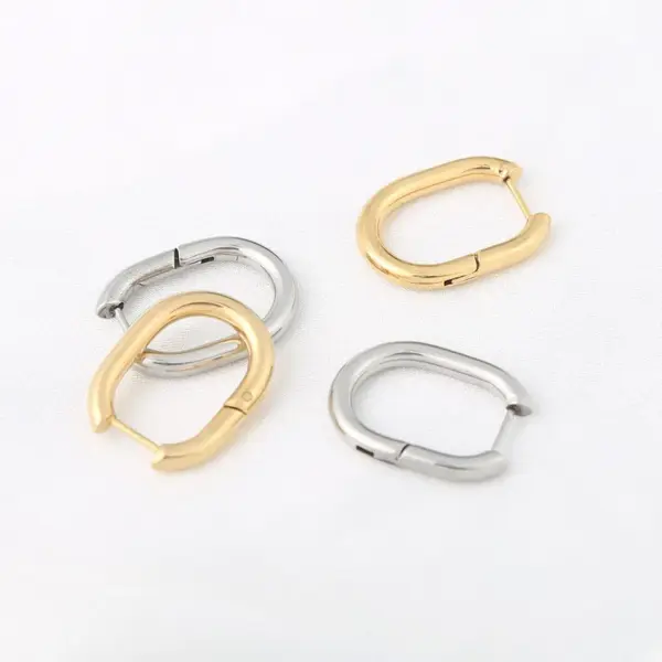 Single Fashion U Shape Stainless Steel Plating Earrings