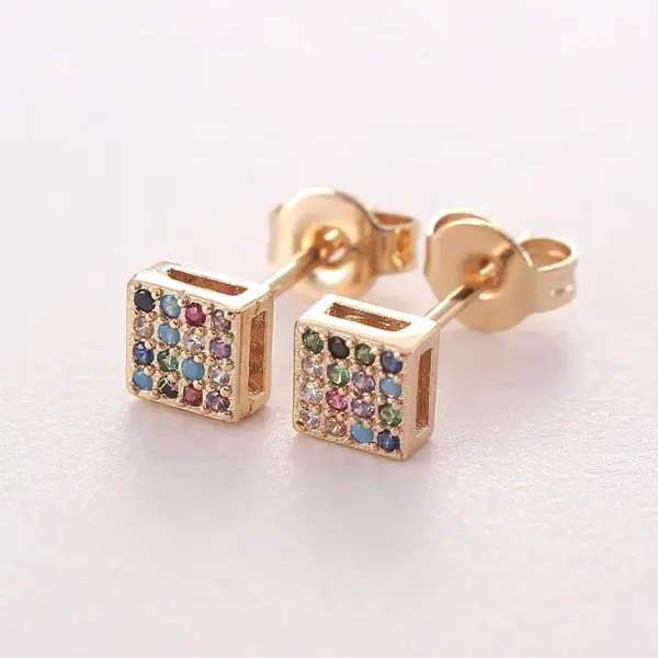 Wholesale 1 Pair Simple Style Round Plating Inlay Copper Zircon Gold Plated Ear Studs