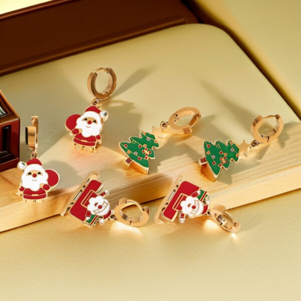 oly-b4639ca5fa4a2715d50e6ae1f3a7f7fb Wholesale Christmas jewelry, stainless steel Christmas tree earrings