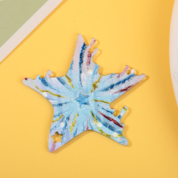Wholesale 10pcs/pack Fireworks Five-Pointed Star Pendant DIY Keychain