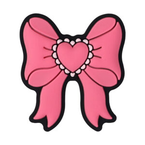 Pink heart bow