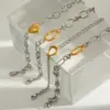 Vacuum Electroplating (In Furnace) Plated 18K Real Gold Paper Clip Love Shape 304 Stainless Steel Women's Suitable Lobster Clasp Bracelet