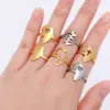 Water Plating 18K Gold Plated Geometric 201 Stainless Steel Simple Style Open Ring