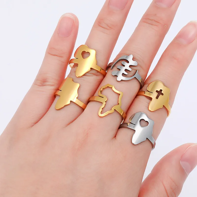 Wholesale Water Plating 18K Gold Plated Geometric 201 Stainless Steel Simple Style Open Ring