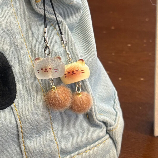 Wholesale Mobile Phone Rope J82 Plush Cat Cartoon Pendant Mobile Phone Chain Keychain Student School Bag Pendant Couple Best Friend