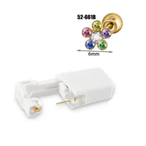 Golden 6mm Colorful Crystals Flowers