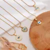 Wholesale Real Gold Plated 304 Stainless Steel 316 Stainless Steel PVD Coated Devil's Eye Waterproof Non Tarnish Glam Retro Pendant Necklace For Women's