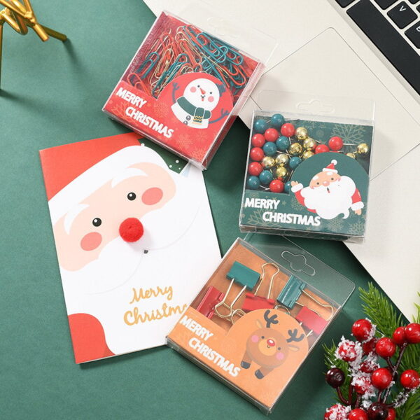 Wholesale snowman pushpin red green gold long tail clip