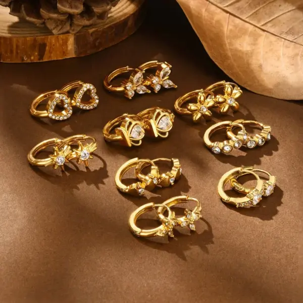 Wholesale 1 Pair Vacation Simple Style Heart Shape Inlay 304 Stainless Steel Zircon Earrings