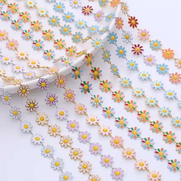 Wholesale PVD Coated Flower 304 Stainless Steel Fashion Waterproof Non Tarnish 304 Stainless Steel Necklace