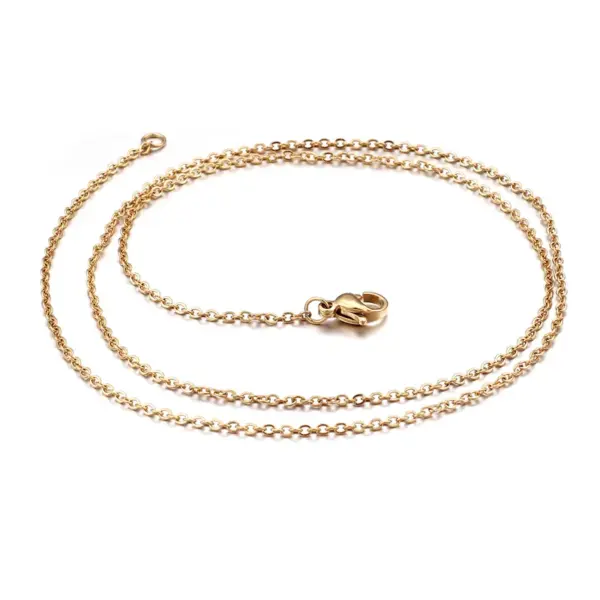 Wholesale PVD Coated 18K Gold Plated Geometric Titanium Steel Fashion Waterproof Non Tarnish Titanium Steel Lobster Trigger Clasp Closure Necklace