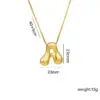 Copper 18K Gold Plated Basic Plating Letter Pendant Necklace