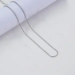 1.5mm Steel Rice Grain Bead Necklace / 45+5cm
