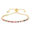 Wholesale Simple Single Row Multicolor Zircon Copper Bracelet