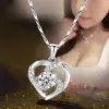 Wholesale Fashion Heart Shape Copper Rhinestones Pendant Necklace In Bulk