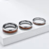 Wholesale Simple 468MM tungsten steel inlaid wood grain veneer ring for men and women couples tungsten gold ring high-end fashion hand jewelry