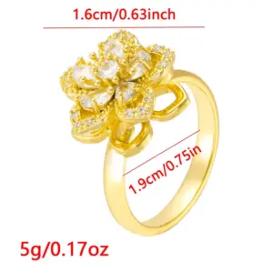 Jz17 Rotating White 5-Leaf Flower / Adjustable Opening