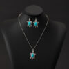 Wholesale Cross border bohemian turquoise turtle earring necklace suit vintage fashion jewelry suit