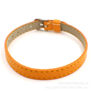 8mm Imitation Leather Wristband-Orange (Round Head) / 8mm Imitation Leather Wristband