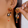 Wholesale Halloween Oil-Dripping Pumpkin Ghost Earrings