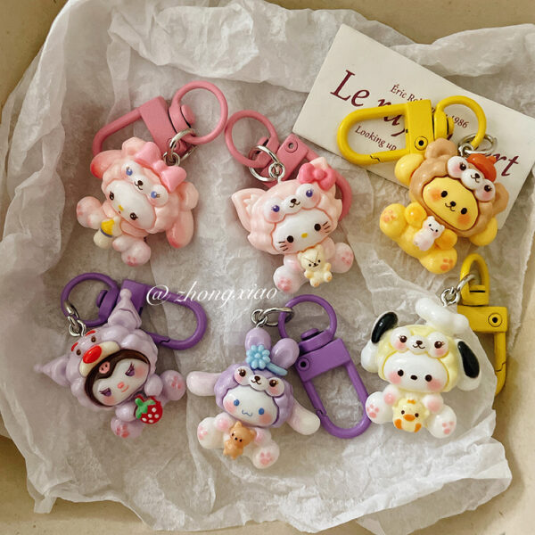 Wholesale Cartoon Sanrio Keychain Pendant Cute Girl Heart Student Schoolbag Hanging Accessories Bag Accessories Girlfriend Gift