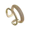 Simple Style Solid Color Copper White Gold Plated Gold Plated Zircon Open Rings In Bulk