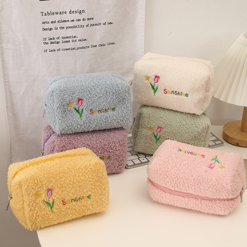 Wholesale Plush Storage Bag Jinxiang Cosmetic Bag Large Capacity Advanced Toiletry rtable Travel Japanese Cosmetic Bag