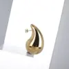 304 Stainless Steel Water Droplets PVD Coated 18K Real Gold Plated 18K Gold Classic Style Waterproof Non Tarnish Plating Ear Studs