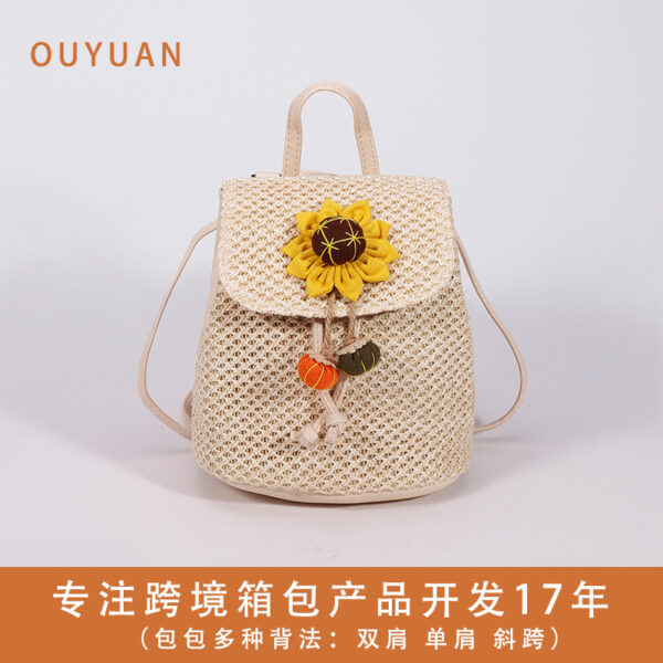 Wholesale Straw sunflower backpack