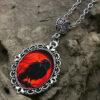 Wholesale 1 Pc Gothic Crow Oval Glass Pendant Necklace, Men Fashion Punk Style Jewelry Gift