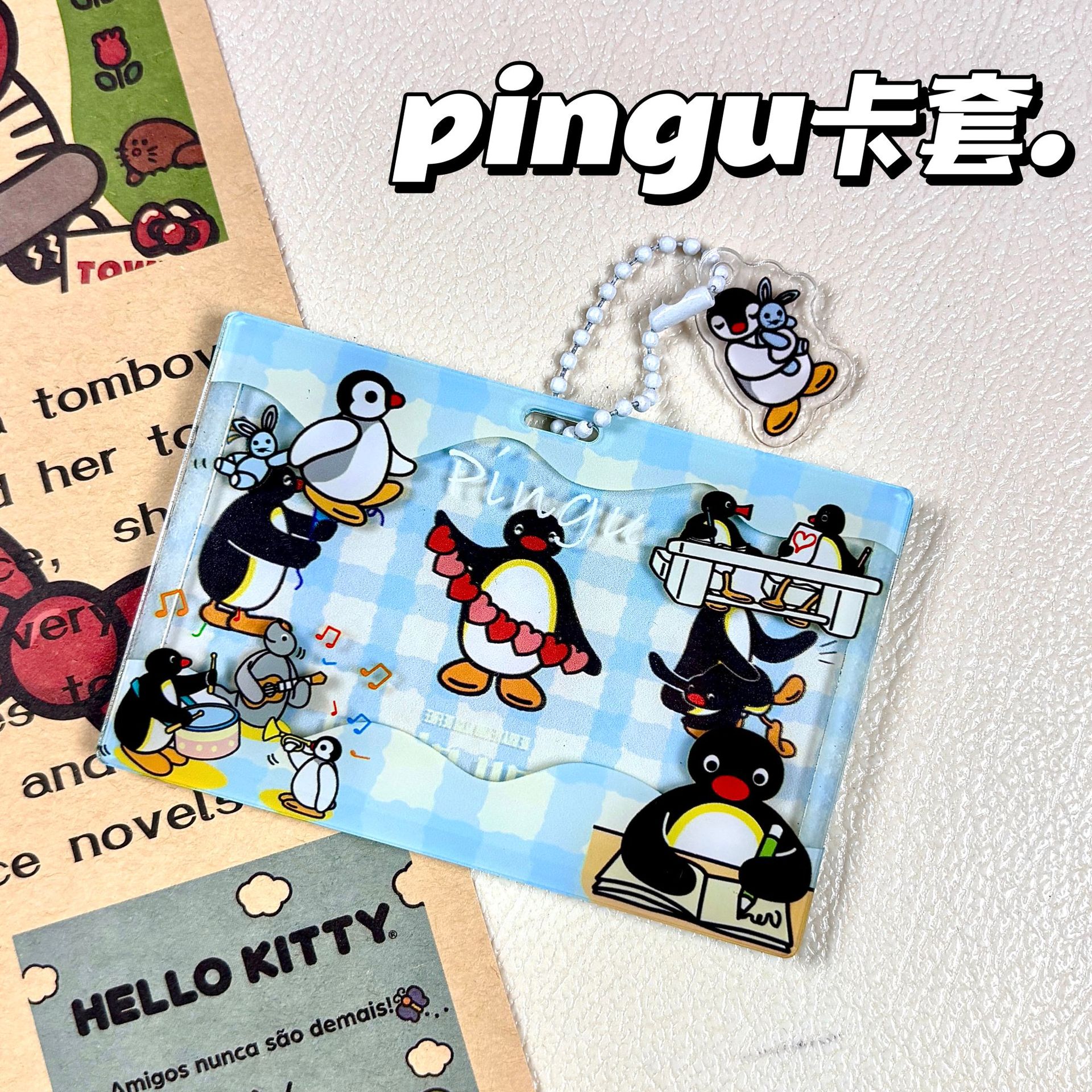 Wholesale Pingu Penguin Original Card Holder, Cute Acrylic Card Holder for Students (Campus Card, Meal Card, Aess Card Protector)