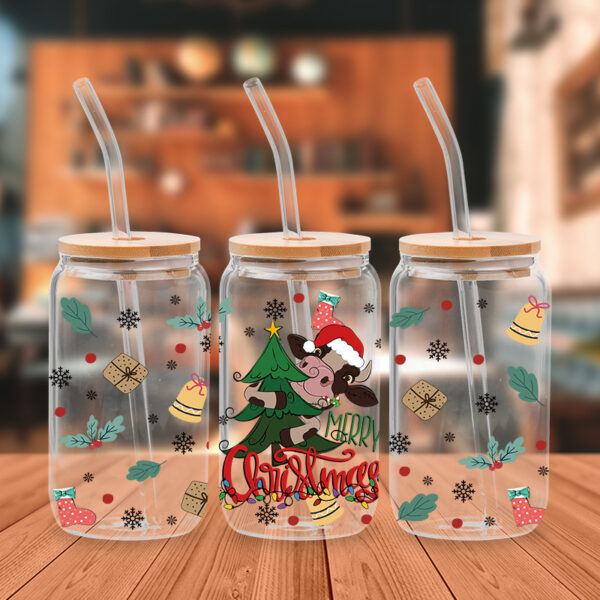 Wholesale Cute Christmas tree 16oz Cup UV DTF Wraps