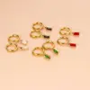1 Pair Simple Style Geometric Rectangle Gold Plated 304 Stainless Steel Zircon Stainless Steel Earrings