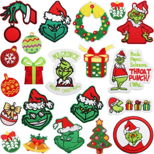 Wholesale Christmas Green Cartoon Character Embroidered Patch OLY Exclusive