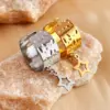 PVD Coated Real Gold Plated 18K Gold Star Solid Color 304 Stainless Steel Hawaiian Tropical Simple Style Waterproof Non Tarnish Charm Rings
