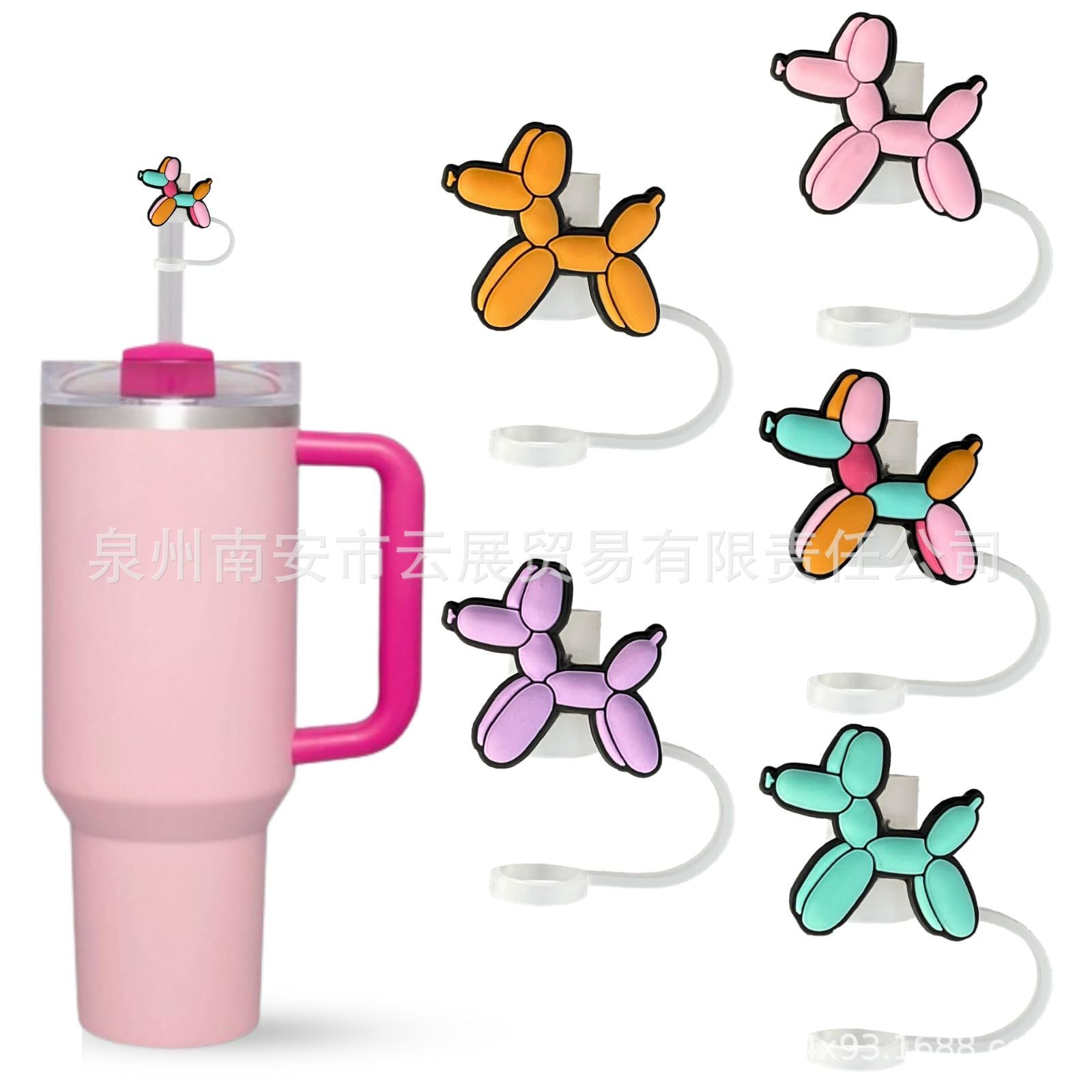 Wholesale New sweetheart series straw cover straw cap silicone dust plug cute anime party straw decoration cross-border products