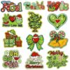 Wholesale Green series cartoon Christmas embroidered patch, new patch, embroidered badge, ironing patch, clothing accessory decoration.