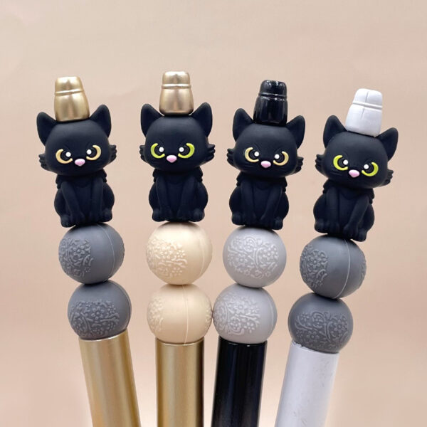 Wholesale Cross-border in stock New Halloween 3D Silicone Molar Beads Black Cat Children's Focus Jewelry Beads