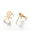 PVD Coated Real Gold Plated Geometric Stainless Steel Simple Style Waterproof Non Tarnish Ear Studs