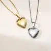 Wholesale Jewelry Simple Style Heart Shape 201 Stainless Steel Zircon 18K Gold Plated Plating Stainless Steel Necklaces