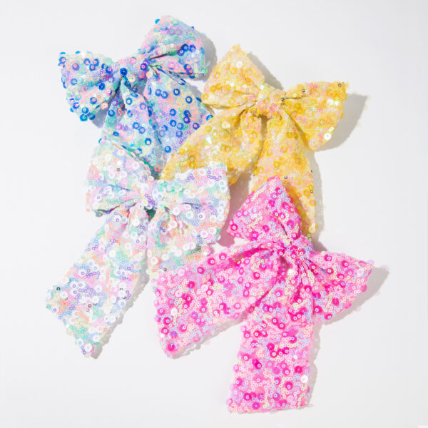 Wholesale Korean New Style Hairpin Sequin Fabric Hand-Sewn High-Quality Hairpin Female Spring Clip Large Bow Lady Hair Accessories