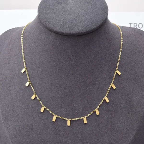 PVD Coated Real Gold Plated Four Leaf Clover Square Butterfly Stainless Steel Elegant Waterproof Non Tarnish Necklace