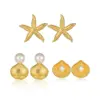 Wholesale PVD Coated Real Gold Plated 18K Gold Solid Color 304 Stainless Steel Simple Style Classic Style Waterproof Non Tarnish Ear Studs