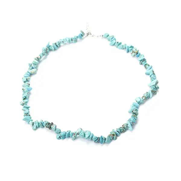 Ethnic Style Geometric Resin Beaded Natural Stone Necklace
